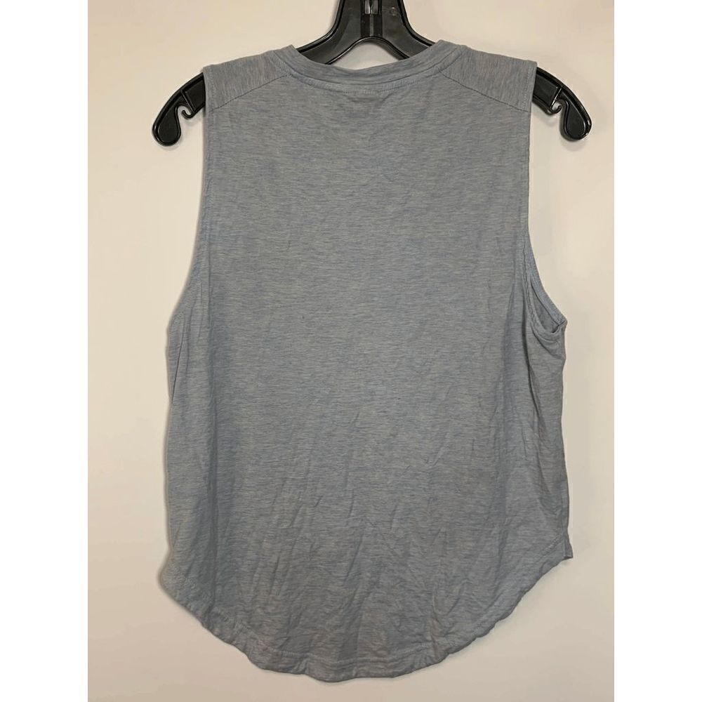 Adidas Women's Blue Cream Sleeveless Logo Graphic Print Active Tank Top Size XS - Picture 6 of 10
